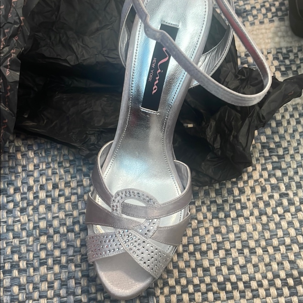 Nina Silver Heels Elegant and Reflective